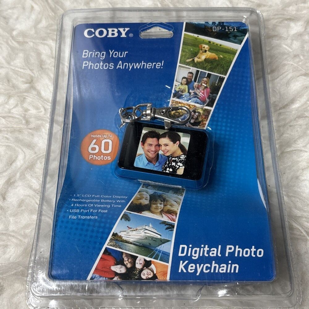 Coby Digital Photo Keychain DP-151 Holds 60 Photos 1.5” LCD Display NEW SEALED